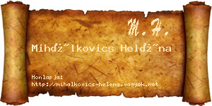 Mihálkovics Heléna névjegykártya